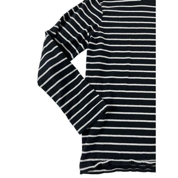 Hanna Andersson Striped Crew Neck Long Sleeve Ringer Tee Shirt US 8 130CM Black - Picture 2 of 8
